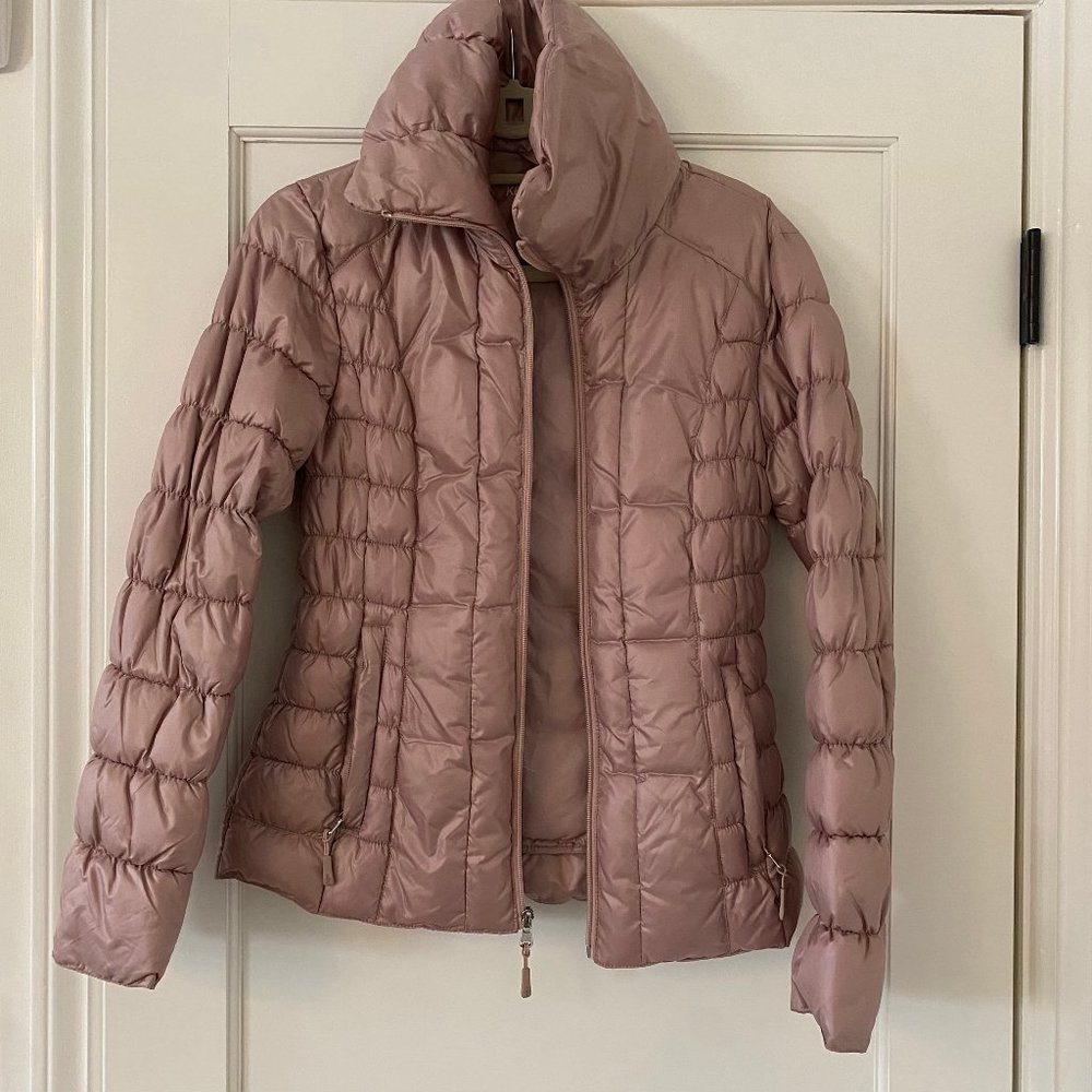 Kenneth Cole, Small, Blush Pink Packable Puffer Cropped Jacket